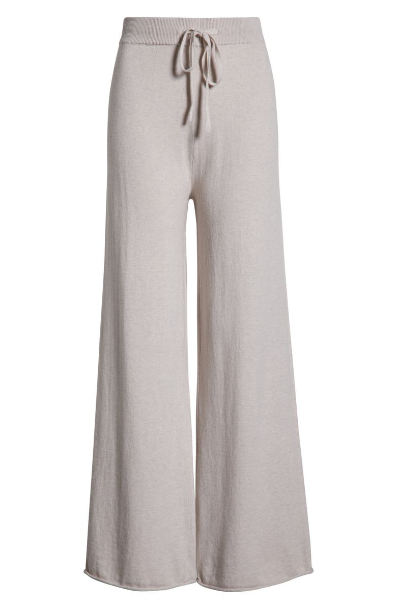 Papinelle Cotton & Cashmere Straight Leg Pajama Pants, Alternate, color, Ecru