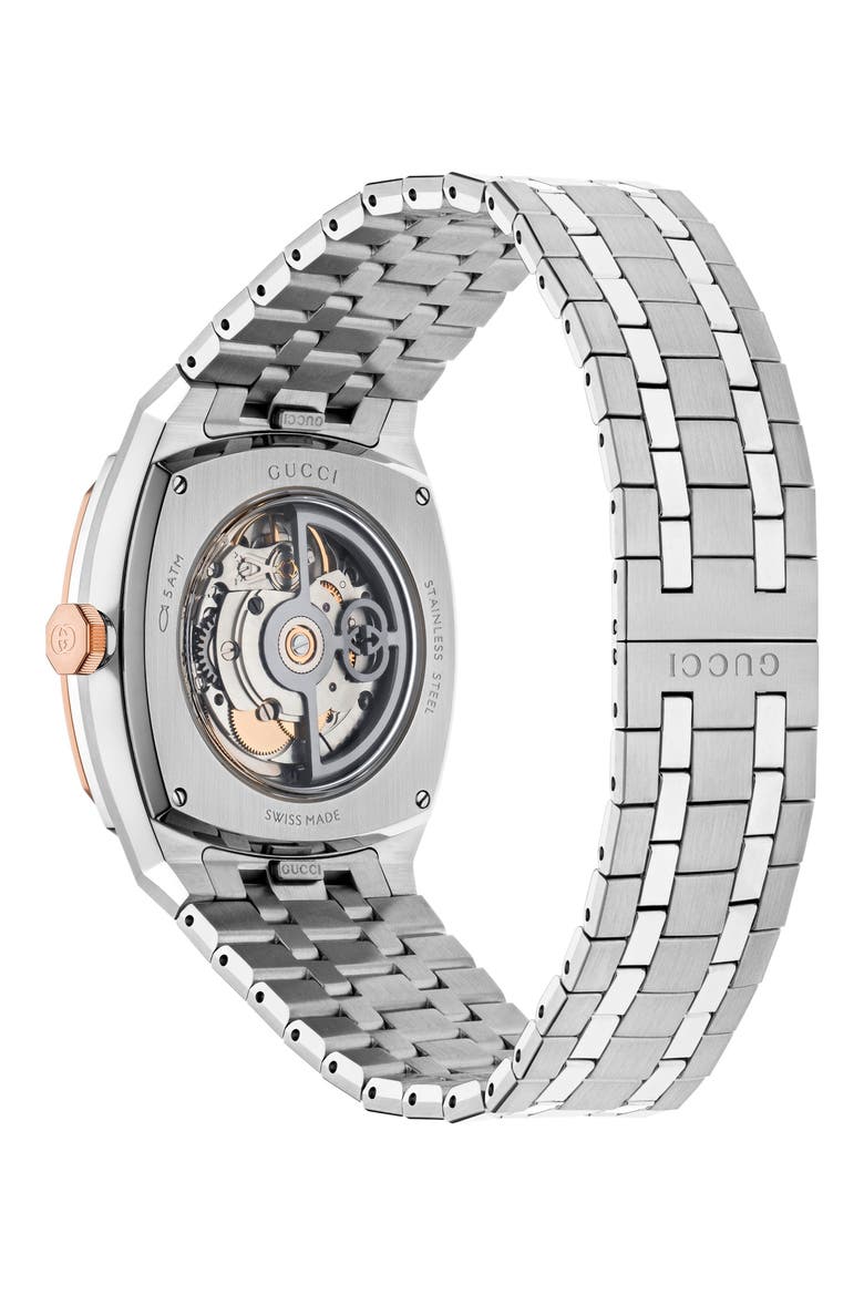 25H Bracelet Watch, 40mm, Alternate, color, SILVER/ ROSE GOLD/ BLACK