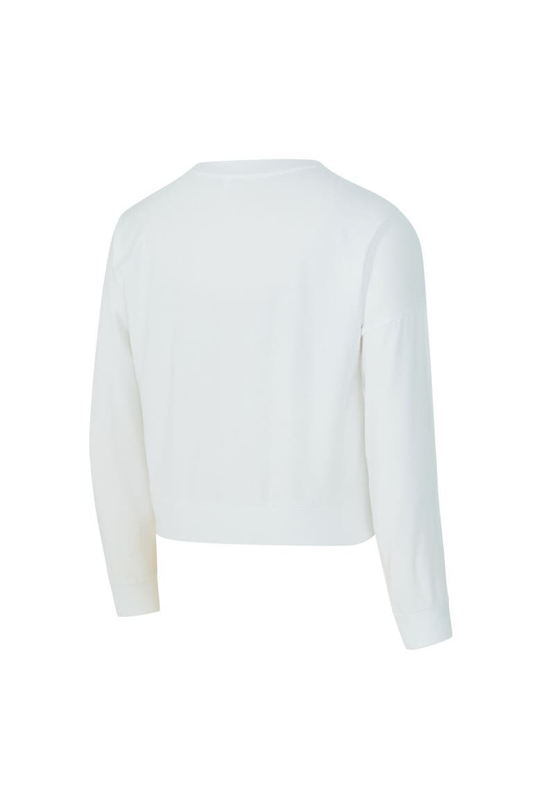 Women's Concepts Sport  White Minnesota Timberwolves Laney Chenille Cropped Long Sleeve T-Shirt, Alternate, color, White