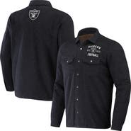 NFL X DARIUS RUCKER Men's NFL x Darius Rucker Collection by Fanatics Charcoal Las Vegas Raiders Shacket Full-Snap Jacket