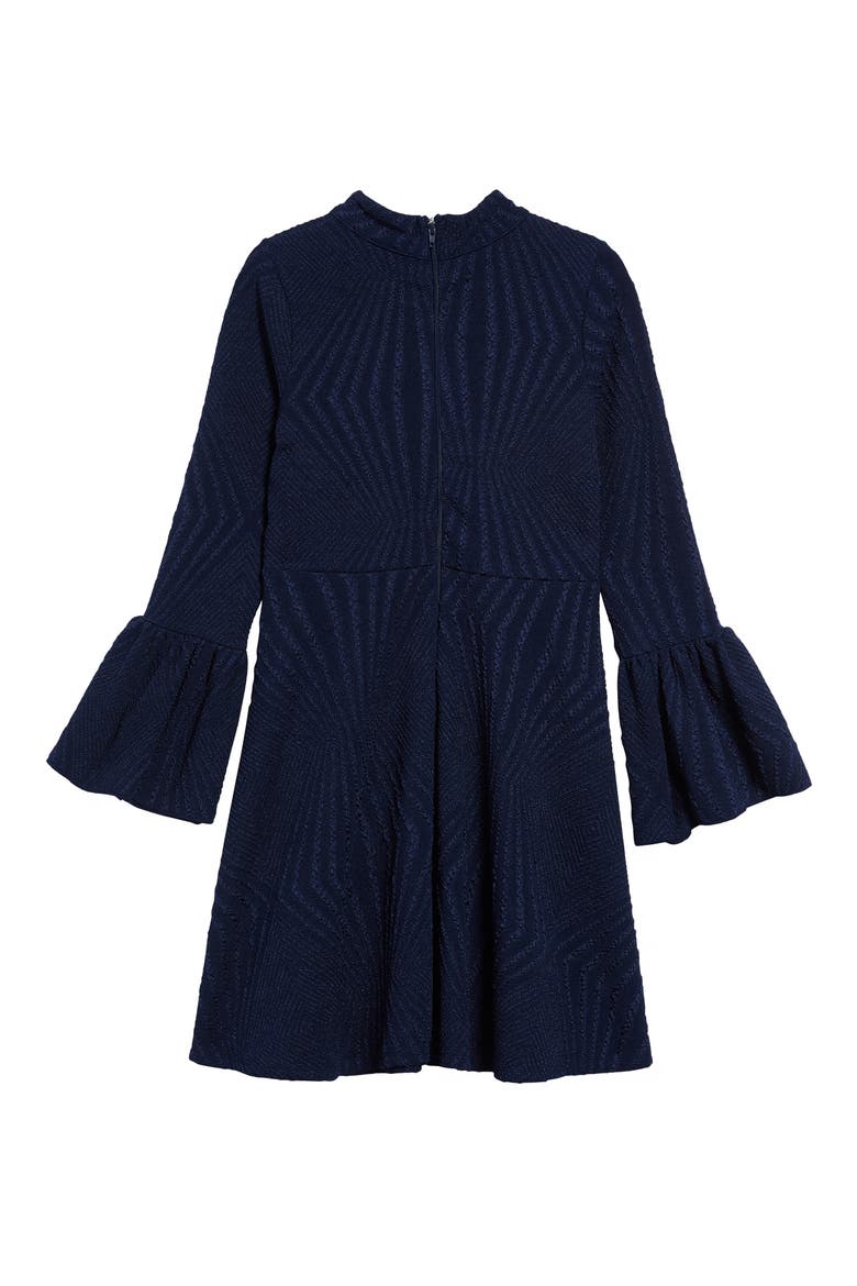 Flare Cuff Dress, Alternate, color, NAVY