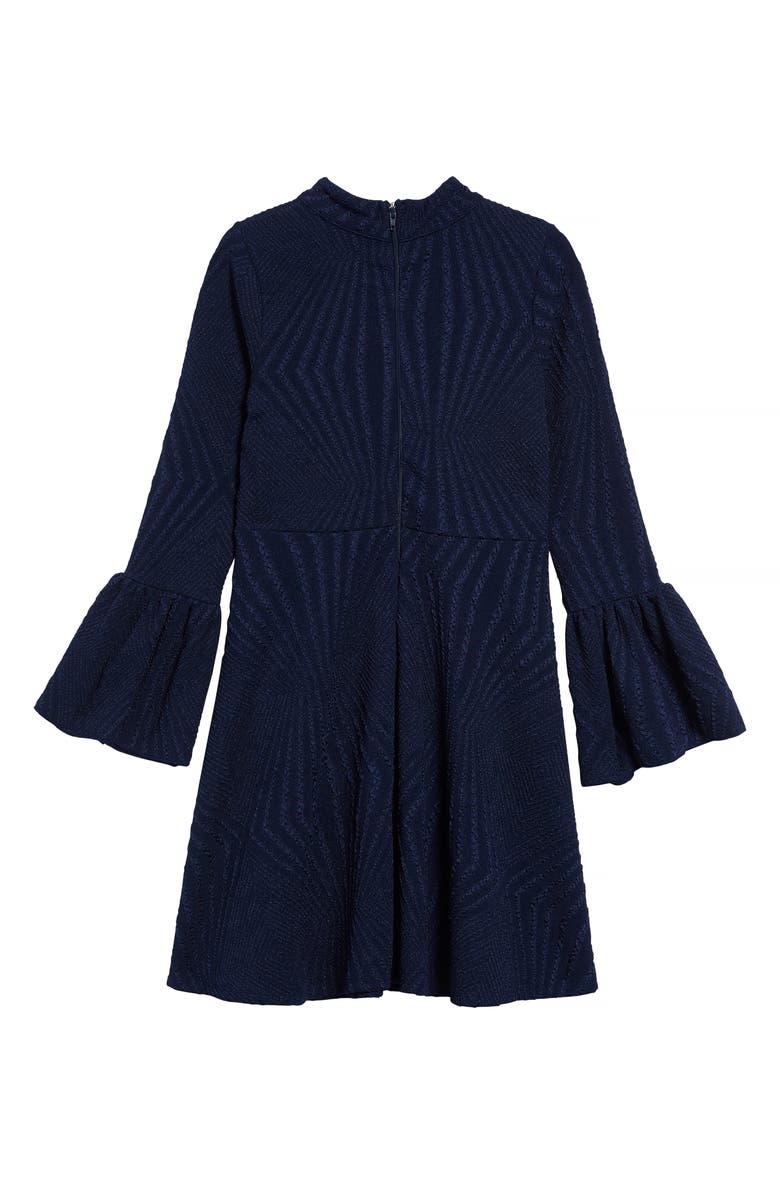 Ava & Yelly Flare Cuff Dress, Alternate, color, Navy