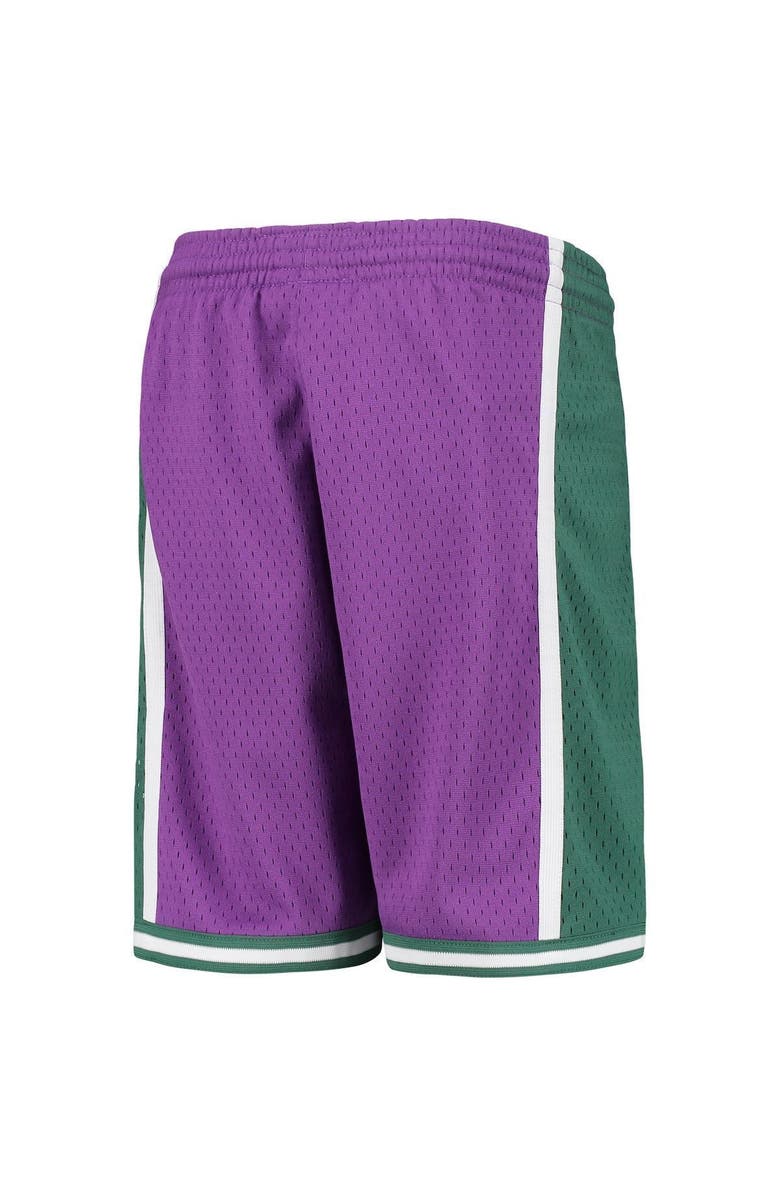 Mitchell & Ness Youth Mitchell & Ness Purple Milwaukee Bucks Hardwood Classics Swingman Shorts, Alternate, color, 
