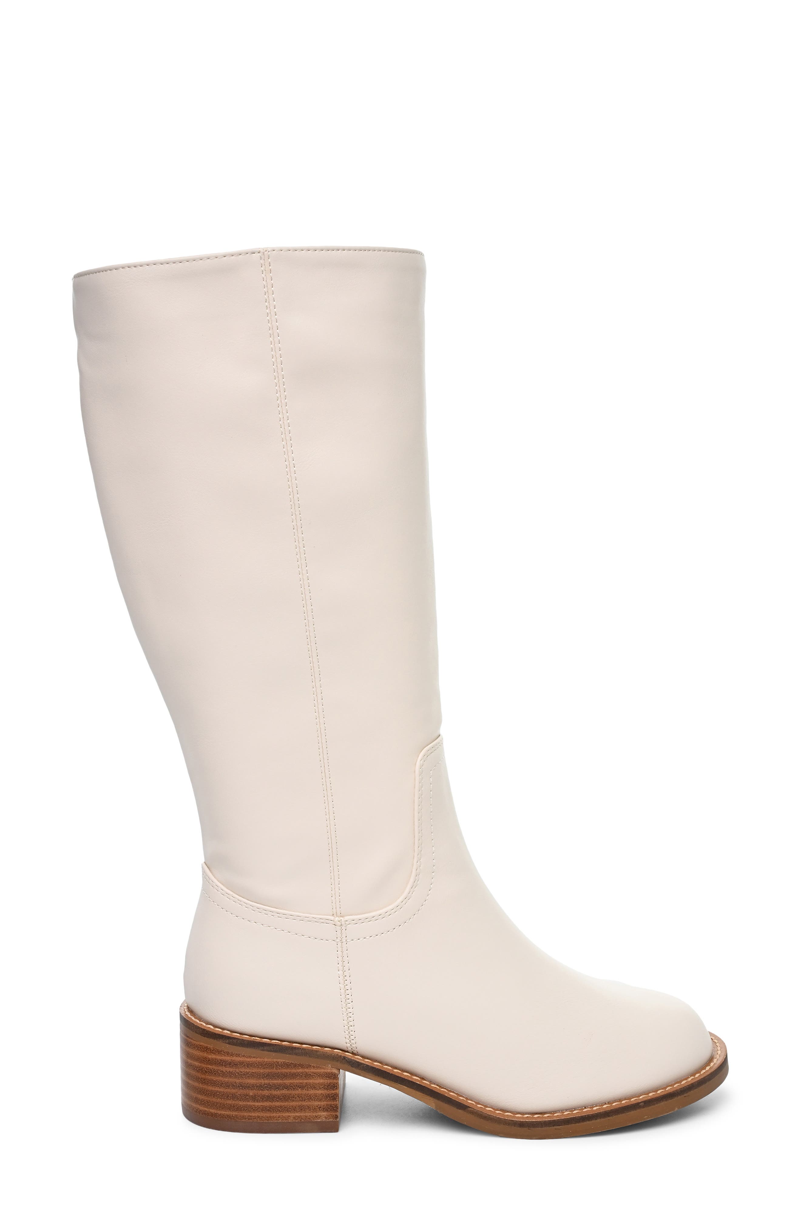 Faux Leather Boot, Alternate, color, BONE