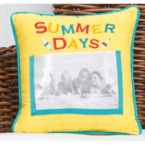 Fireworks "Summer Days" Custom Picture Insert Sleeve Mini Accent Pillow, 10" x 10"