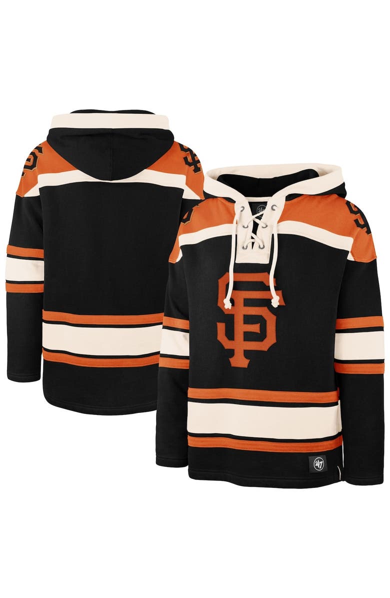 '47 Men's '47 Black San Francisco Giants Superior Lacer Pullover Hoodie, Alternate, color, Black