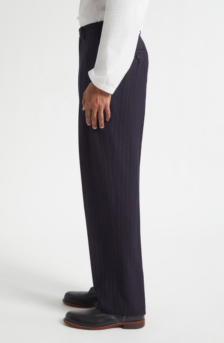 Yohji Yamamoto Flat Front Pants, Alternate, color, Black