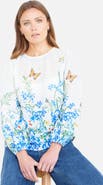 Yumi Butterfly Print Long Sleeve Top