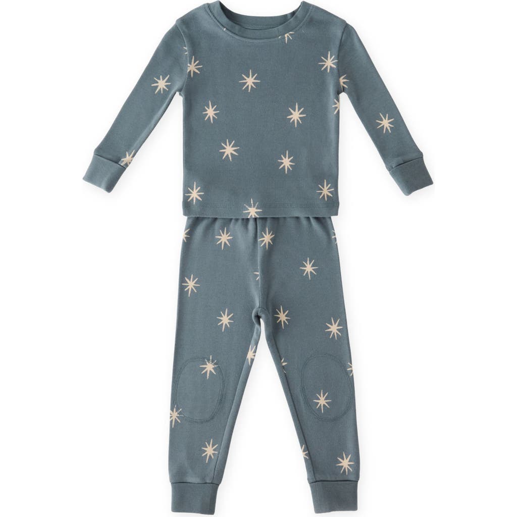 Pehr Kids' Organic Cotton Rib Fitted Pajamas In Gray