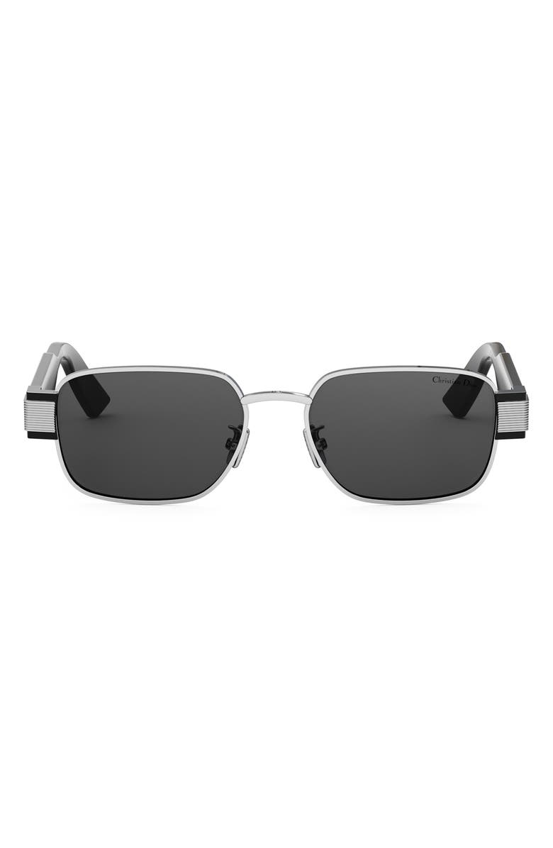 DIOR 'Christian Dior Label S2U Rectangle Sunglasses, Main, color, Shiny Palladium / Smoke