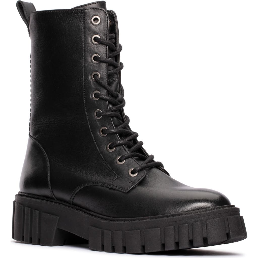 Clarks Page Lace Leather Boot In Black