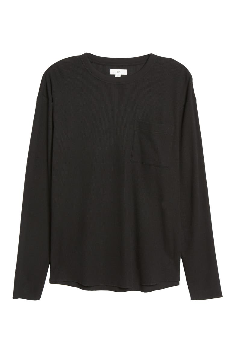 Thermal Crewneck Top, Alternate, color, BLACK
