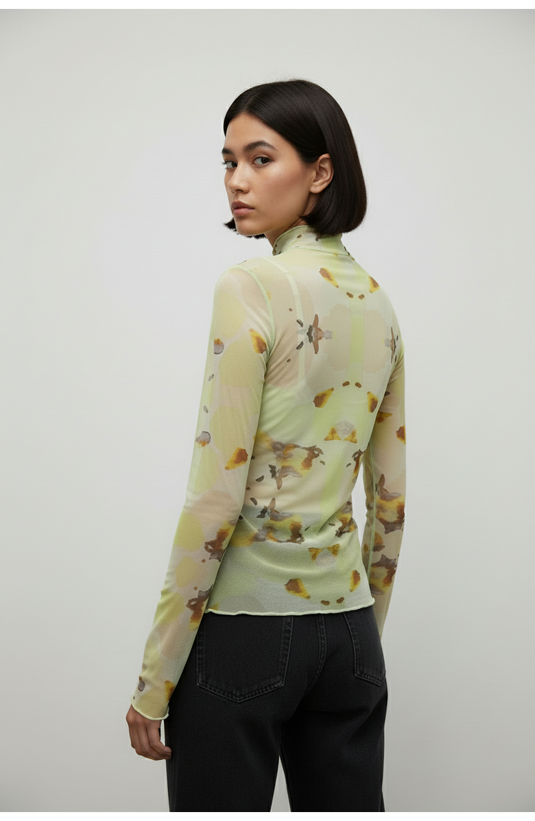 San Malo Lara Mesh Top, Main, color, Green