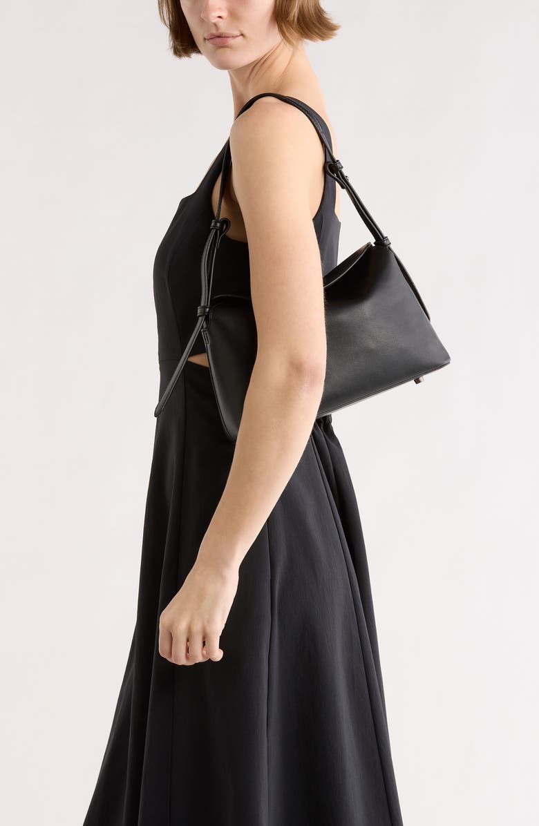 BCBG Overlap Flap Shoulder Bag, Alternate, color, Black