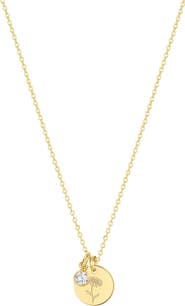 Set & Stones Lily Birth Flower and Birthstone Necklace
