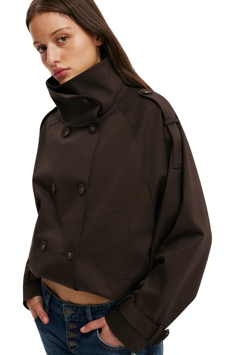 Women's Porter Cropped Trench, Alternate, color, Dark Oak