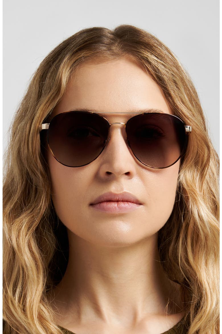 FOS 2172/G/S 59mm Gradient Navigator Sunglasses, Alternate, color, HAVANA GOLD/ BROWN SF