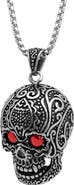 STEELTIME Men's Stainless Steel Skull Pendant Necklace