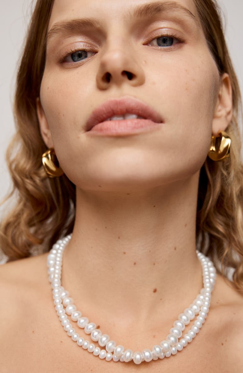 Monica Vinader Nomade Bold Pearl Necklace, Alternate, color, 18K Gold Vermeil / Pearl