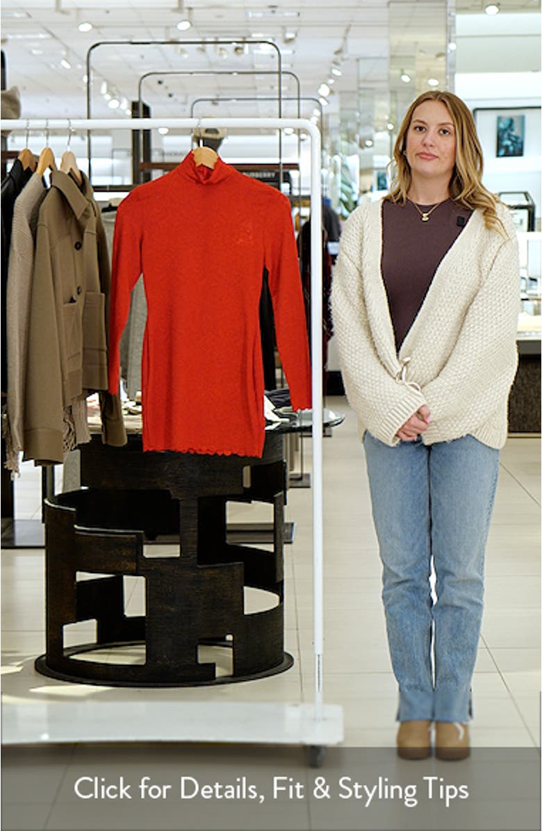 Scalloped Long Sleeve Lace Minidress, sales video thumbnail