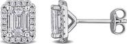 Julianna B. Lab-Grown Diamond Emerald Halo Stud Earrings
