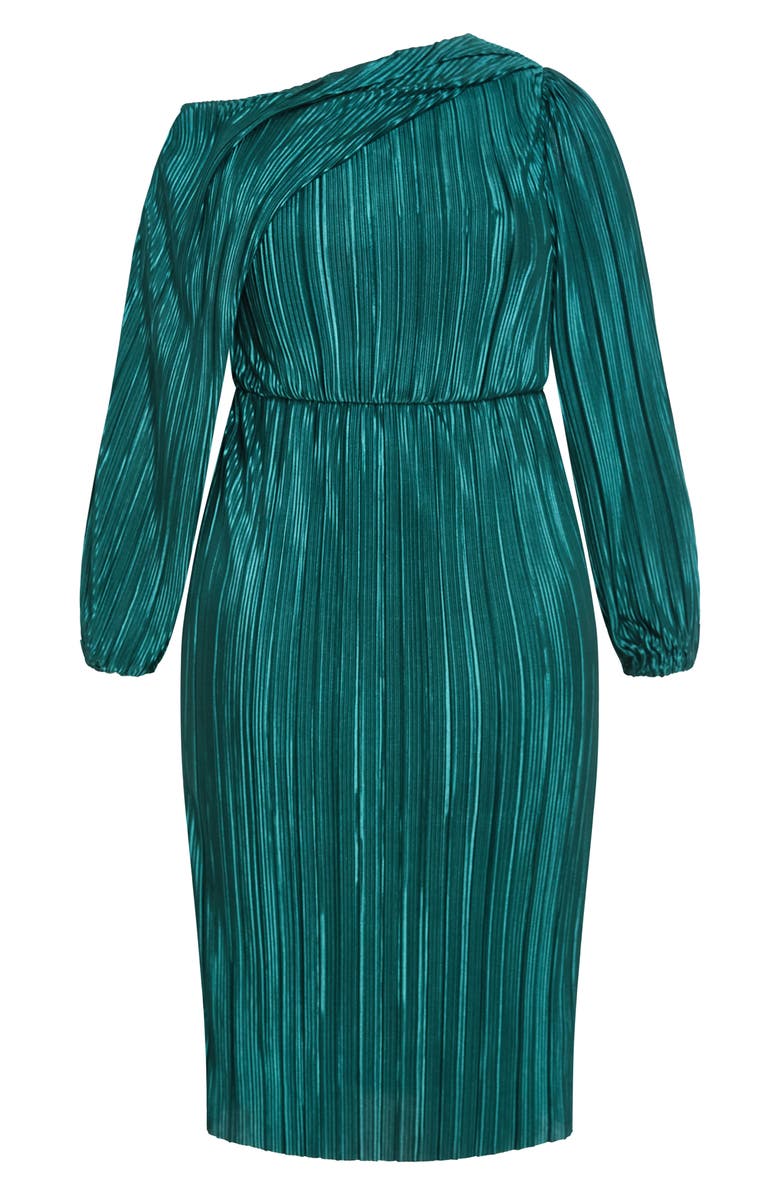 City Chic Jay Long Sleeve Midi Dress, Alternate, color, Jade