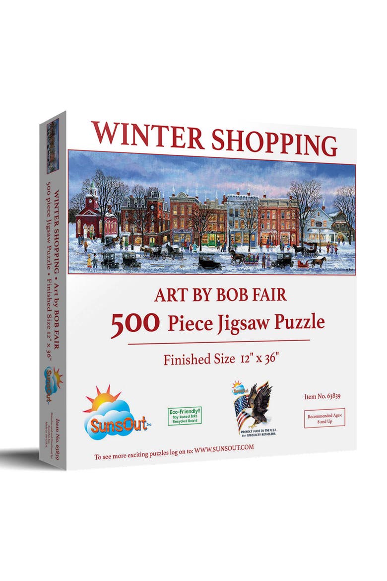 Winter Shopping 500 piece Jigsaw Puzzle for Adults, Main, color, Multicolor