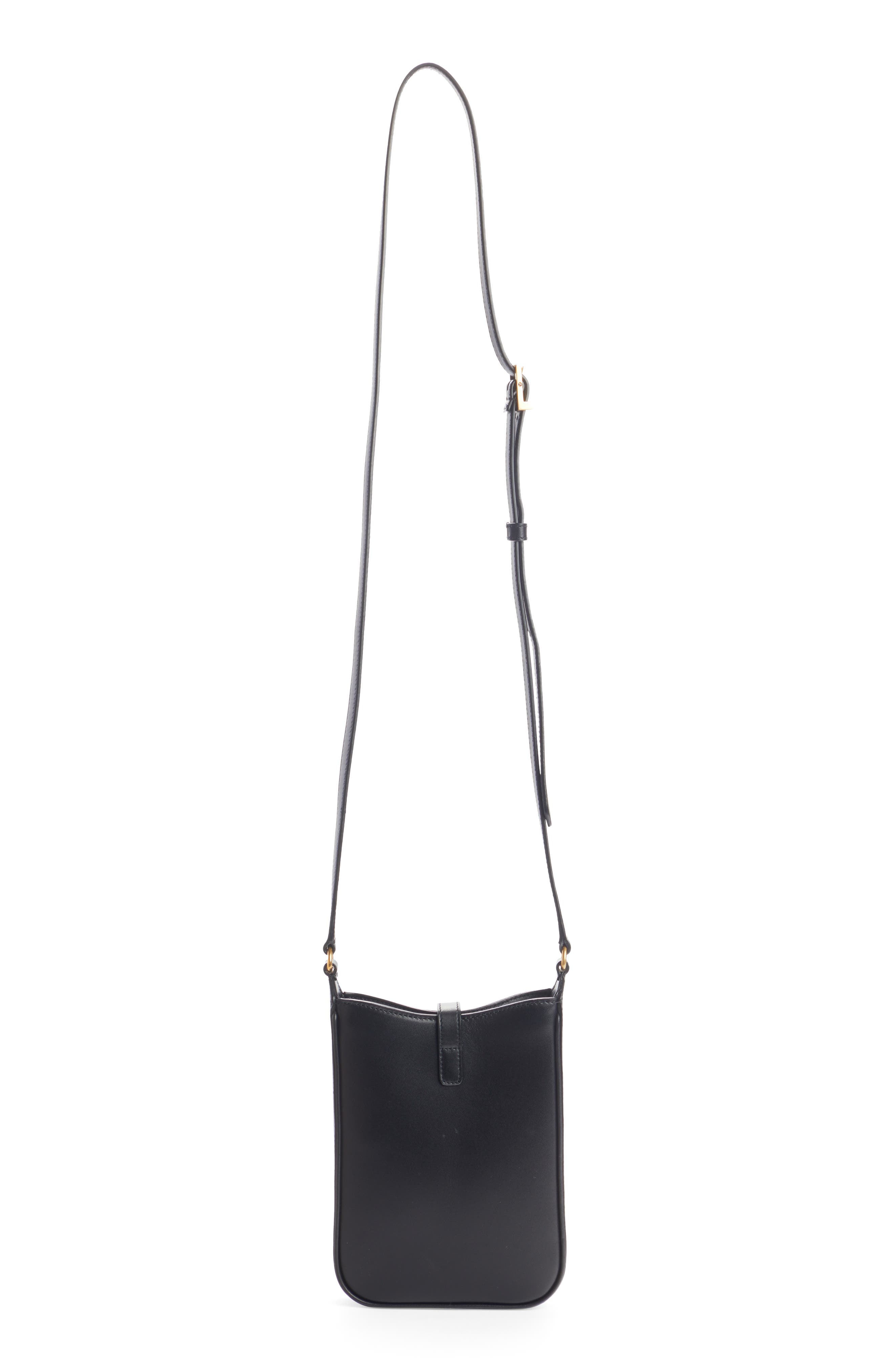 Saint Laurent Mini Le 5 à 7 Vertical Leather Crossbody Bag, Alternate, color, 