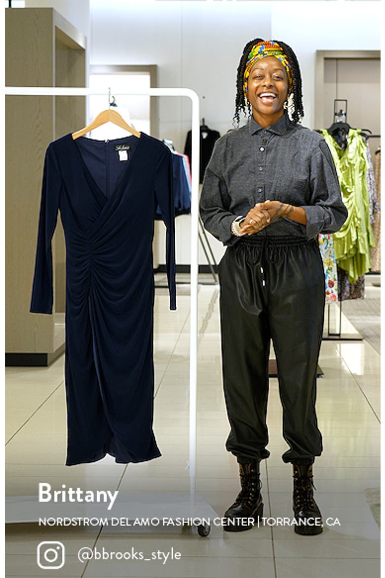 Long Sleeve Knee Length Dress with Wrap Style Skirt video