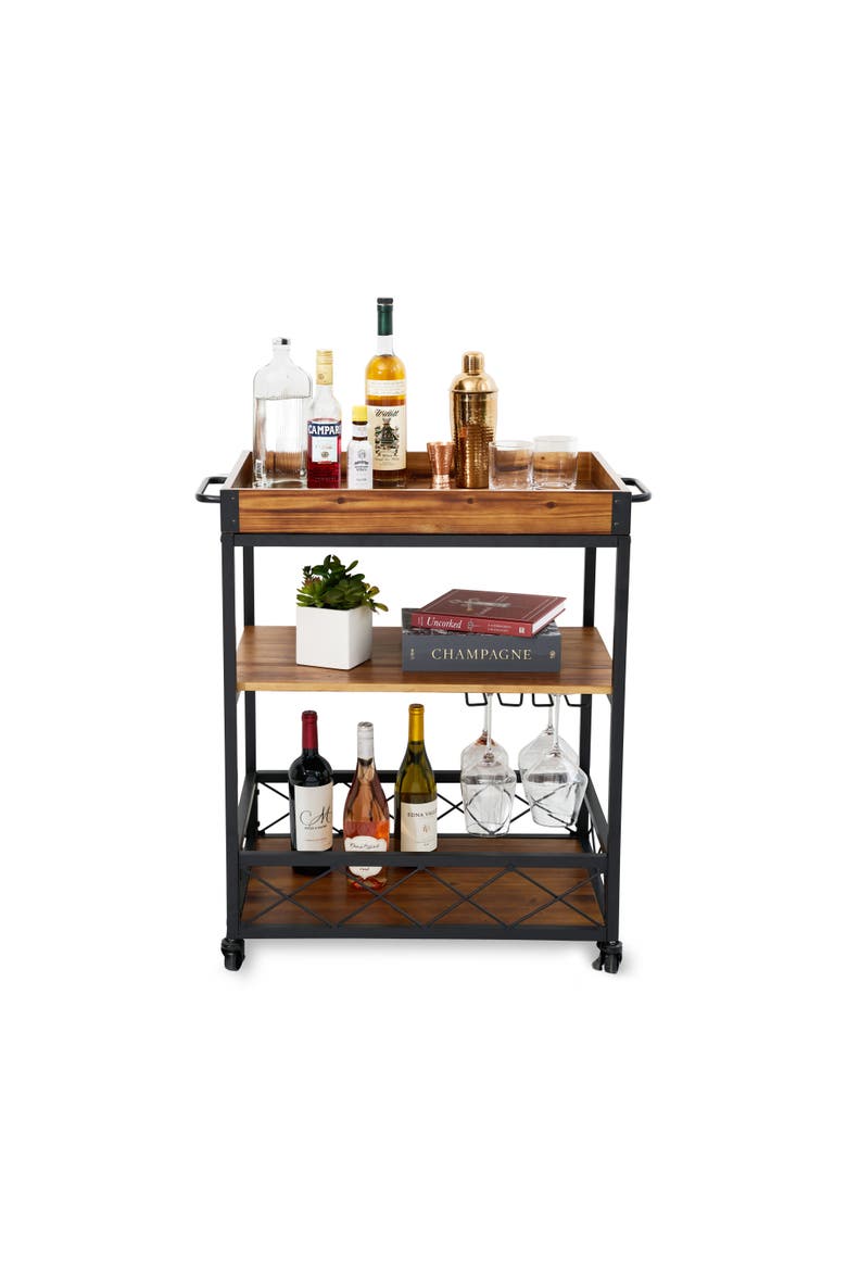 Modern Manor Bar Cart, Alternate, color, Brown
