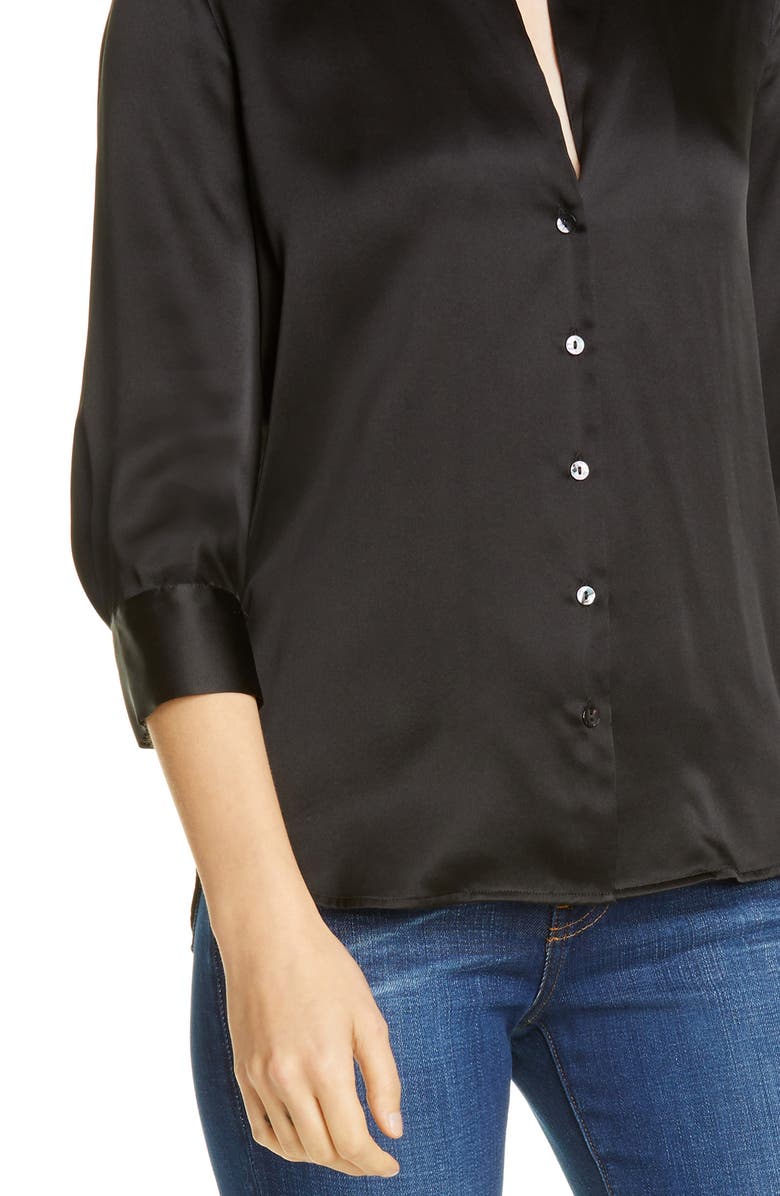 L'AGENCE Aoki Silk Shirt, Alternate, color, 