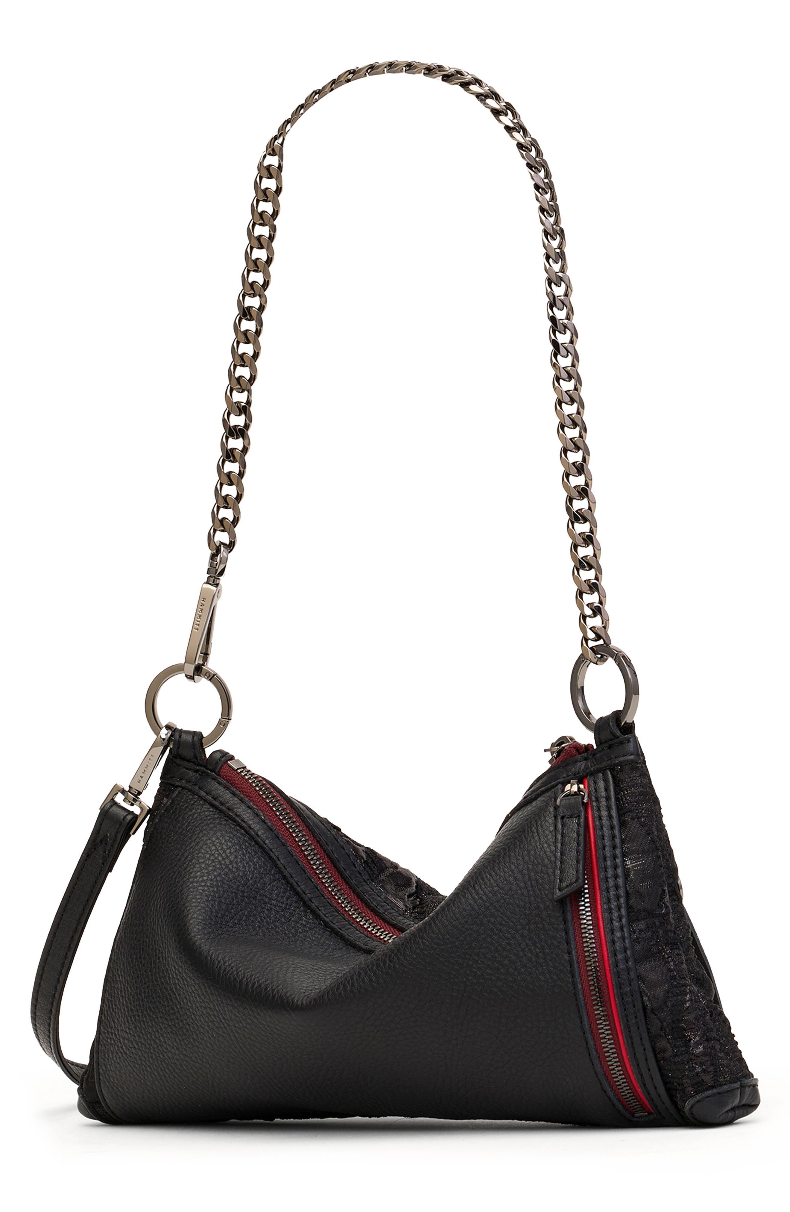 HAMMITT Kyle Leather Shoulder Bag, Alternate, color, Midnight Marquise/ Gunmetal