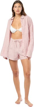 Onia Air Linen Elastic Drawstring Short