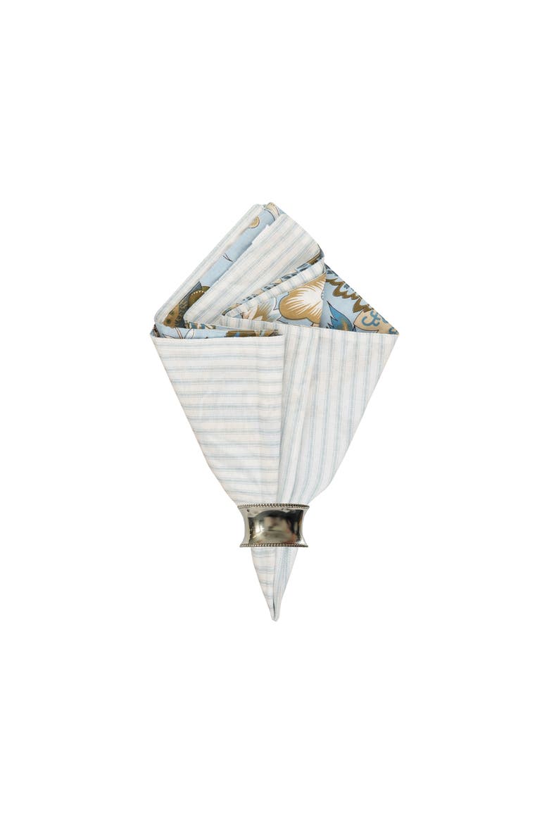 Bethany Blue Cotton Reversible Napkin Set of 6, Main, color, Blue