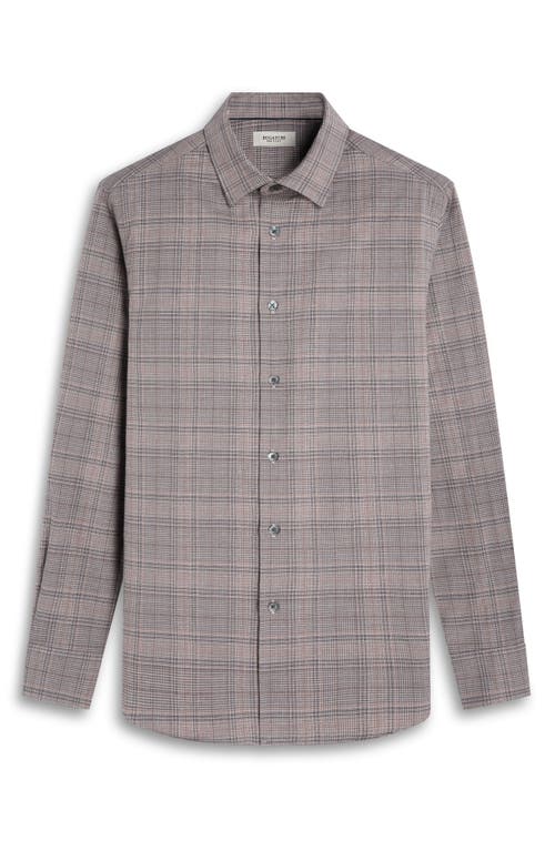 Bugatchi Julian Shaped Fit Plaid Cotton & Wool Button-up Shirt In Brown