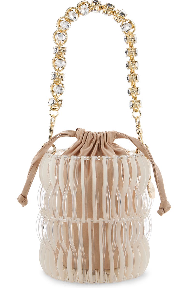 JUDITH LEIBER COUTURE Harper Clear Resin Handbag, Main, color, Clear/ Gold