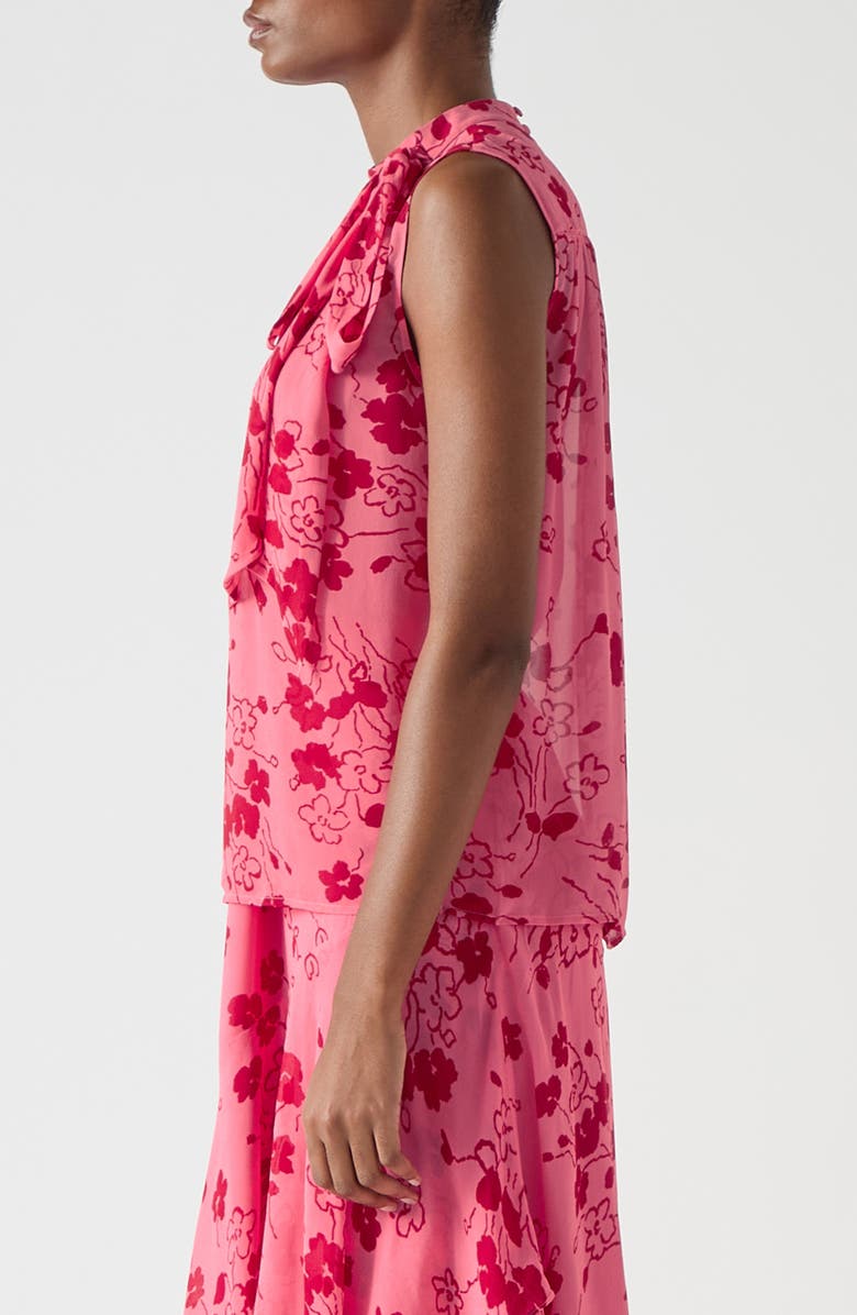 LK Bennett Rhoda Floral Georgette Top, Alternate, color, Pink