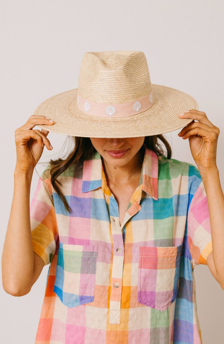 Sunshine Tienda Shell Haven Palm Sunhat, Alternate, color, Light/Pastel Pink