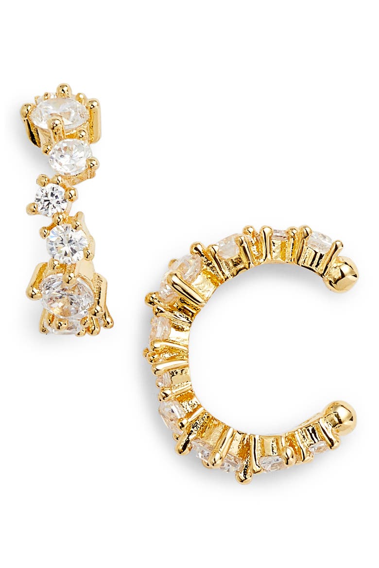 Stella Cubic Zirconia Ear Cuff, Main, color, GOLD