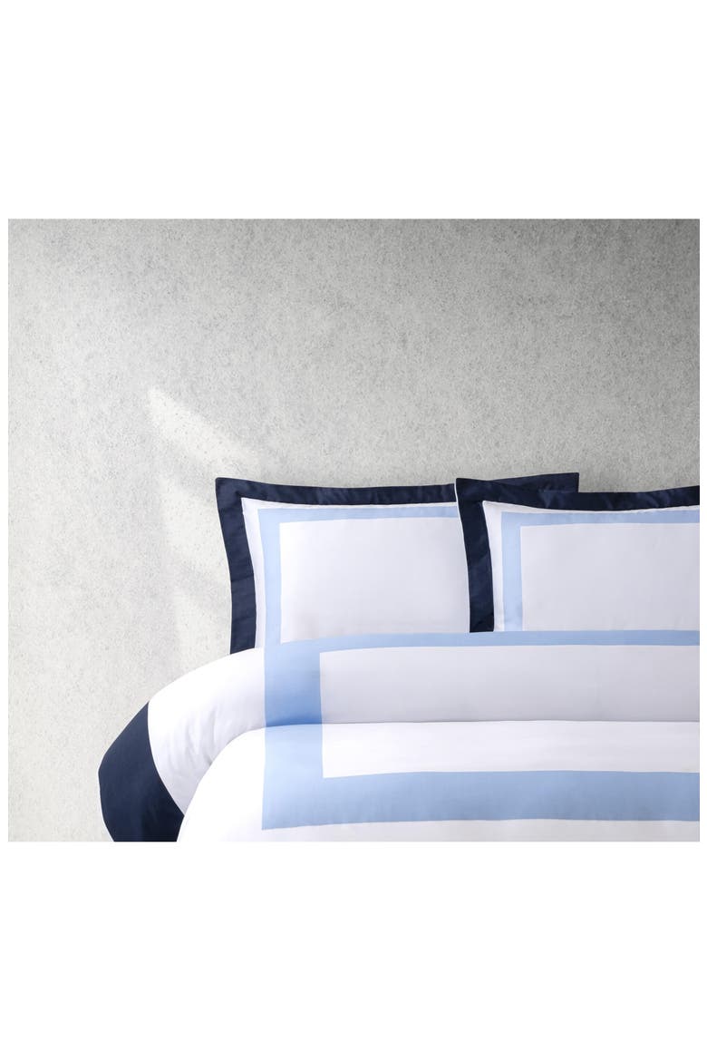 Double Border Turkish Cotton Sham Set, Alternate, color, NAVY