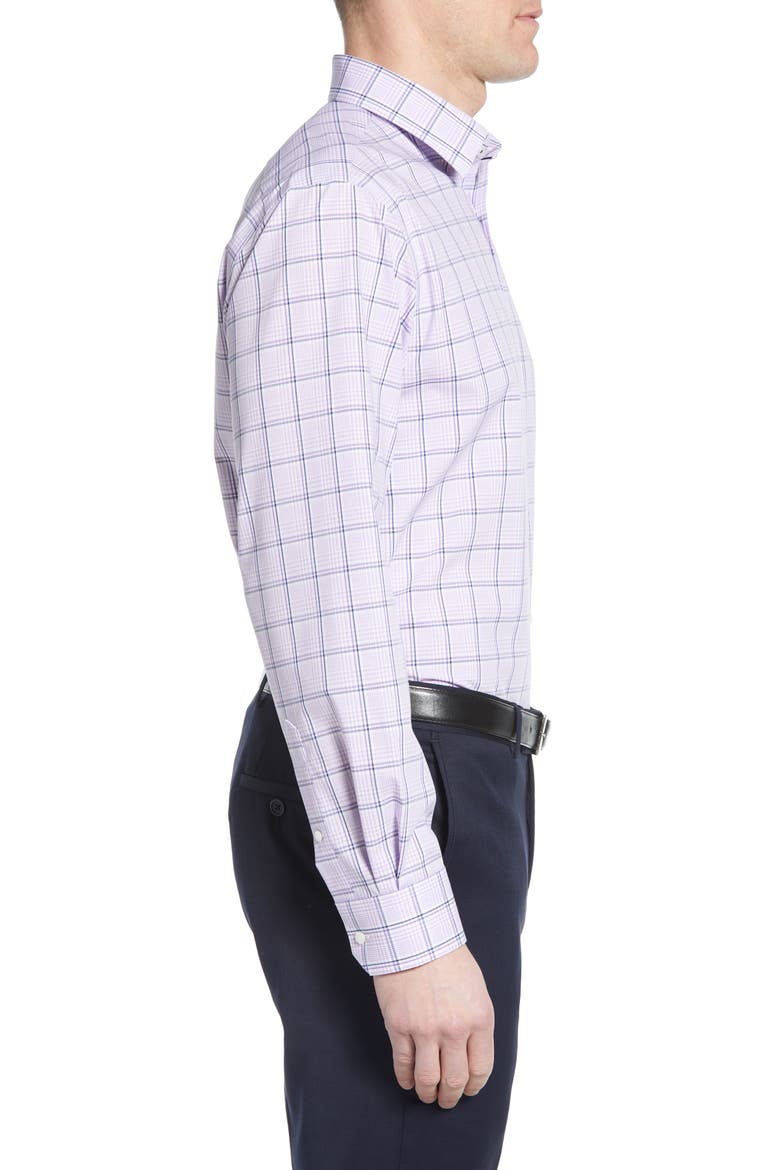 Tech-Smart Traditional Fit Stretch Windowpane Dress Shirt, Alternate, color, PURPLE BETTA TONAL PLAID