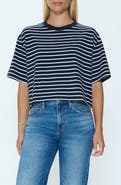 Pistola Mae Stripe Boxy Crop T-Shirt