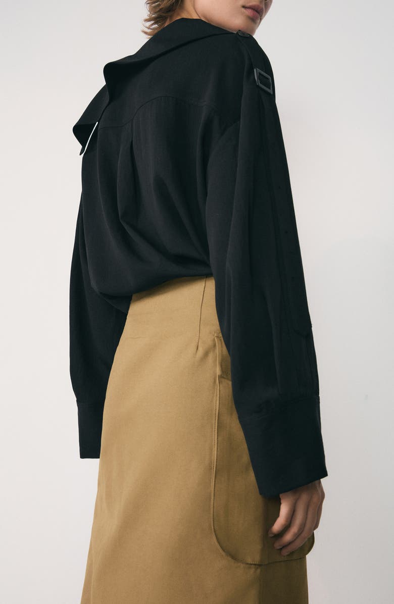 MANGO Asymmetric Woven Shirt, Alternate, color, 