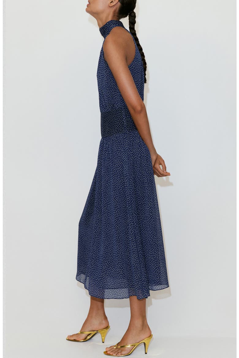 Polka Dot Halter Midi Dress, Alternate, color, BLUE