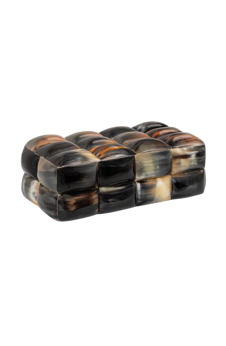Storied Home Decorative Horn Bubble Storage Box, Black and Brown, Main, color, Black