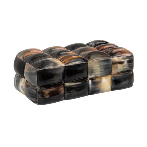 Decorative Horn Bubble Storage Box, Black and Brown