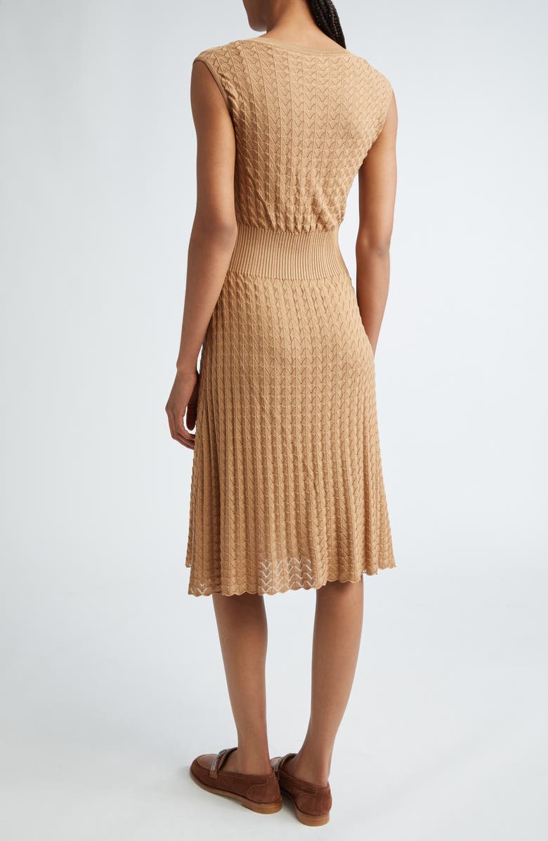 Eleventy Pointelle Cap Sleeve Sweater Dress, Alternate, color, 