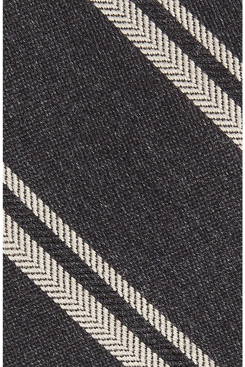 Dornach Wool Blend Striped Tie, Alternate, color, BLACK PEPPER STRIPE