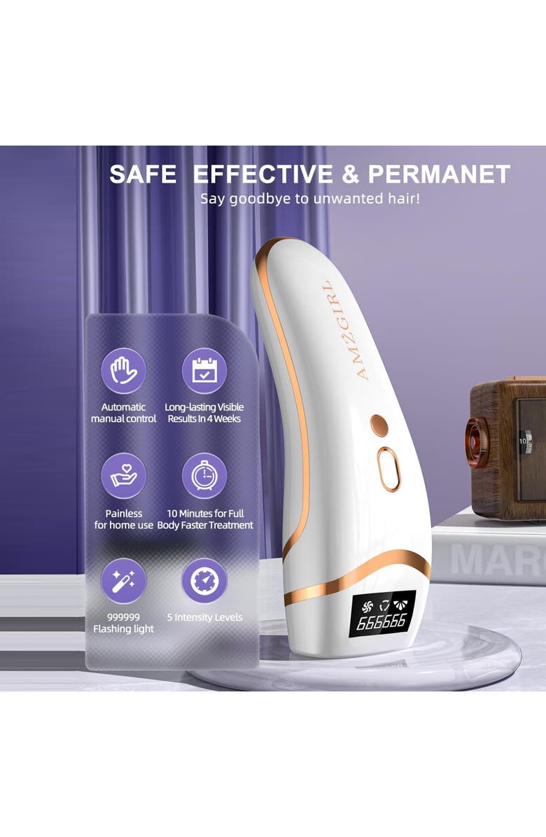 Amzgirl Personal Laser Hair Removal Device, Alternate, color, White