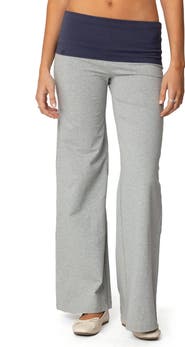 EDIKTED Contrast Foldover Wide Leg Pants